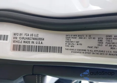 2022 Jeep Grand Cherokee Laredo 4X4 из США, поврежденный, VIN 1C4RJHAG7N8633554